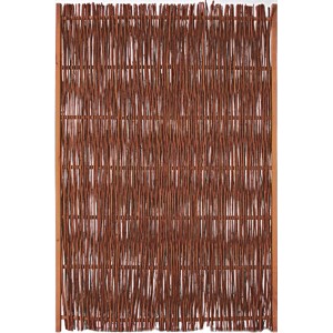 T & J Weidengeflechtzaun Fuego, 120x180 cm, mit Rahmen, Sichtschutz für Garten und Terrasse.