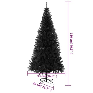 Schwarzer, künstlicher Weihnachtsbaum (180 cm) mit Ständer von vidaXL.