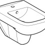 Geberit Renova Plan Wandbidet, weiß, mit Überlauf und KeraTect Beschichtung.