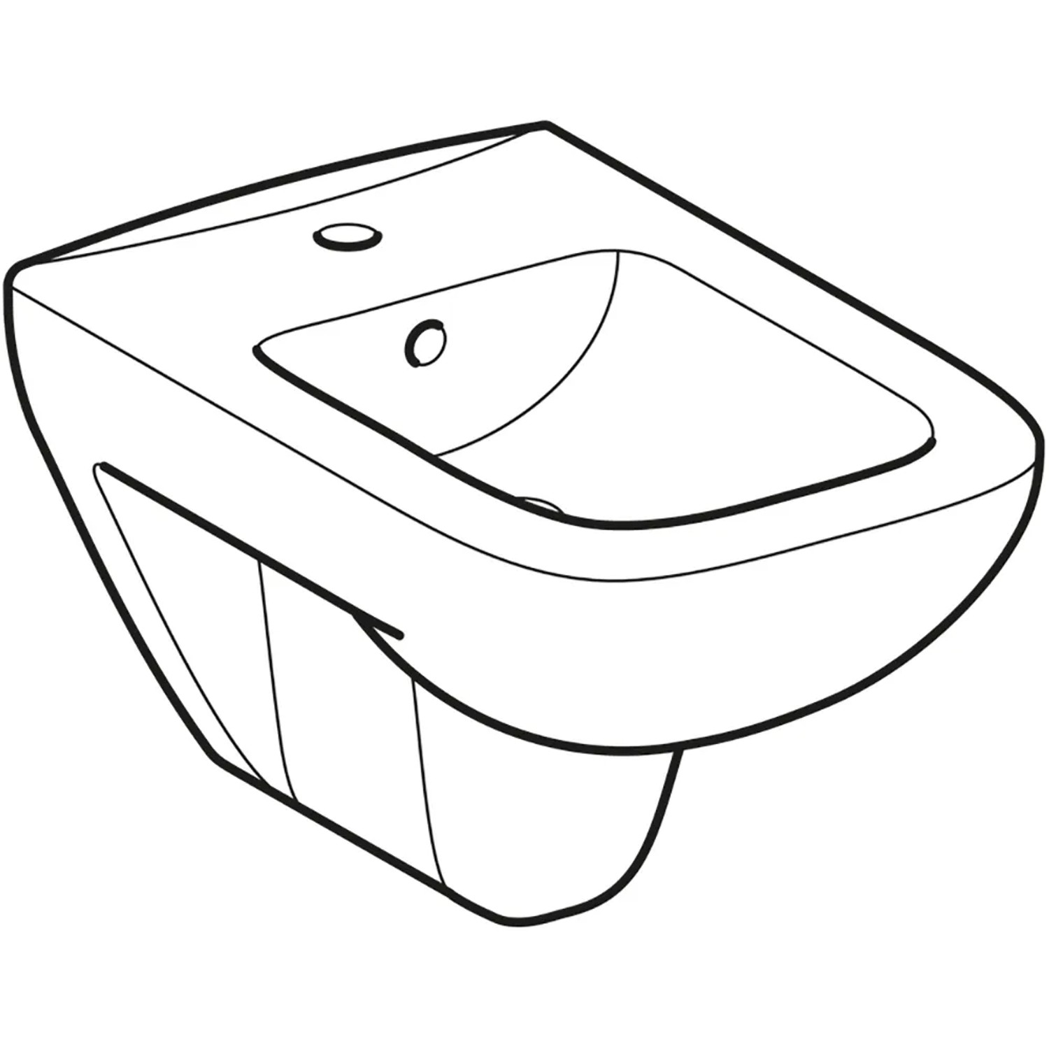 Geberit Renova Plan Wandbidet, weiß, mit Überlauf und KeraTect Beschichtung.