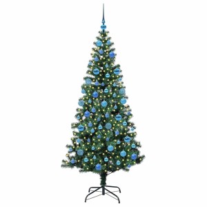 vidaXL Künstlicher Vorbeleuchteter Weihnachtsbaum Grün 180 cm PVC 3397018