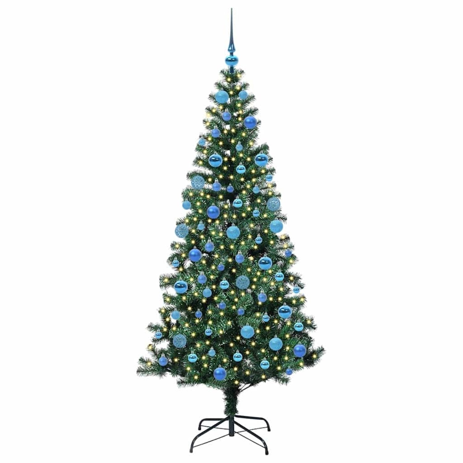 vidaXL Künstlicher Vorbeleuchteter Weihnachtsbaum Grün 180 cm PVC 3397018
