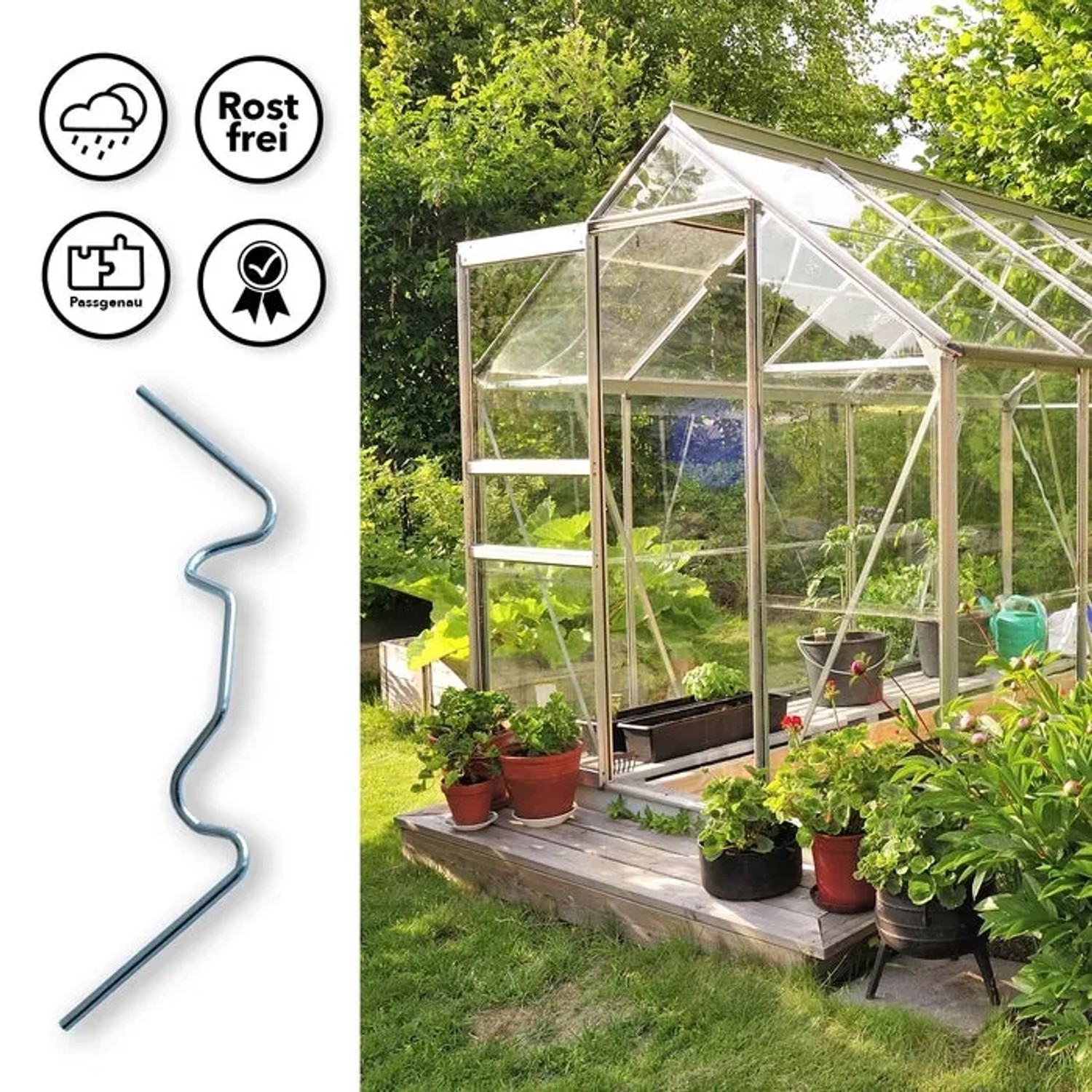 Karat Gewächshausklammern (120 Stk.) zur Befestigung von Doppelstegplatten im Gartenbau.