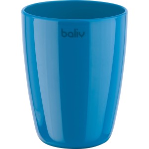 Blauer Zahnputzbecher von baliv aus glänzendem Kunststoff.