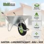 TRUTZHOLM Schubkarre, 100L, verzinkt, mit Luftrad auf Stahlfelge, max. 250kg Tragkraft.