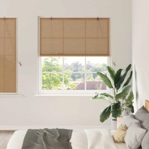 vidaXL Rollo mit Vorhängen Braun 140 x 160 cm Bambus 42006858