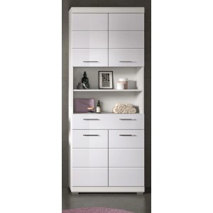 Inn.Furn Badezimmer Hochschrank in Weiß Hochglanz 74 x 191 cm Shawn