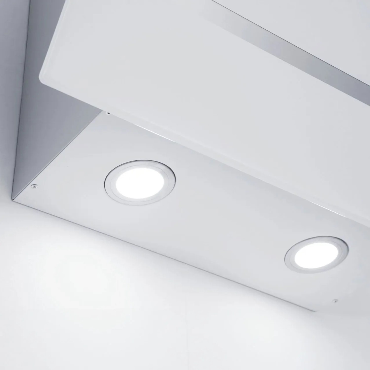 Weiße Respekta Kopffreihaube CH24060WAM mit LED-Beleuchtung.