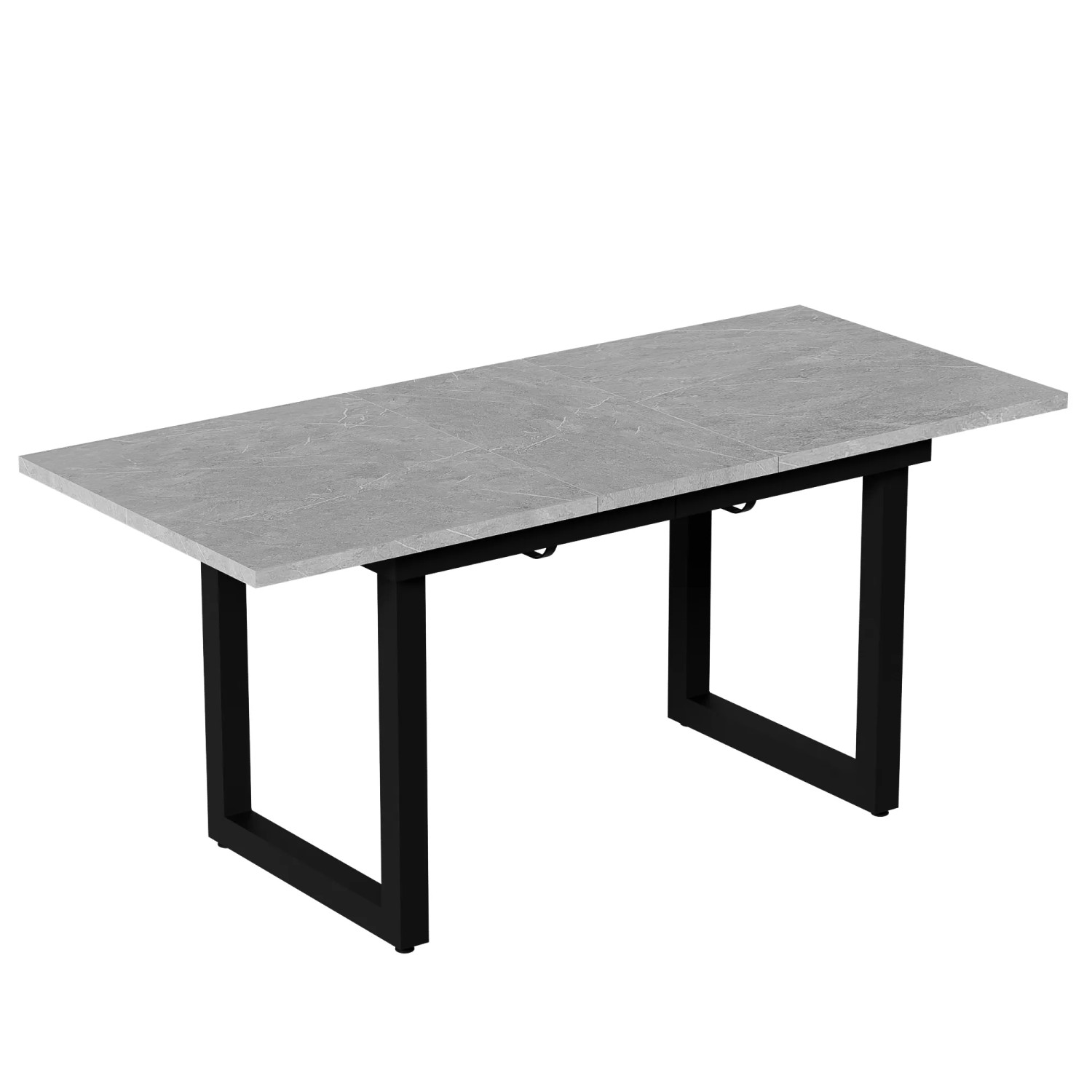 okwish Esstisch Erweiterbar/Rechteckig Kaffee-Freizeittisch aus Eisen 140 × 80 cm Grau
