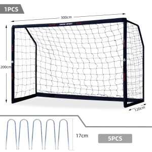 CCLIFE Fussballtor Outdoor 300cm für Garten Training und Spiel für Erwachsene und Kinder 300x120x200cm