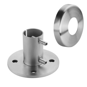 SOTECH Handlauf Bodenanker für Pfosten Geländer Ø42,4 mm Edelstahl inkl. Rosette