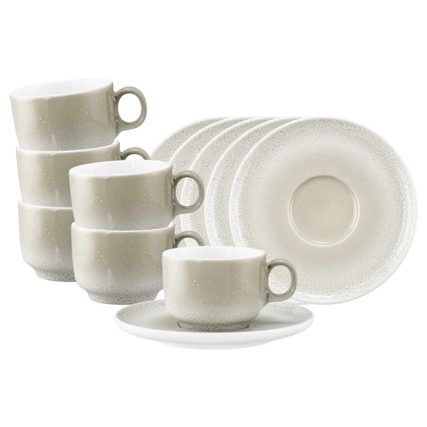 Seltmann Weiden Sento Home Kaffeetasse mit Untertasse 210 ml 6er Set Aura Cream