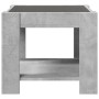 Moderner, grauer LED-Couchtisch (53x53 cm) mit Ablage aus Holzwerkstoff.