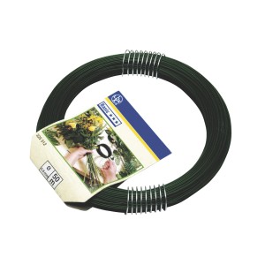 Grüner Bindedraht, 0,8 mm stark, 50 m lang, ideal zum Pflanzenbinden und Basteln.