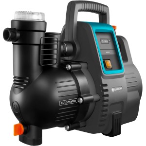 Gardena Haus- und Gartenautomat 4000/5: Schwarze und graue Gartenpumpe mit blaugrünen Akzenten.