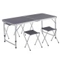 Greemotion Camping-Set: Klapptisch mit 4 Hockern, silber-anthrazit. Ideal für Camping & Outdoor.