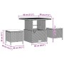 vidaXL Gartenmöbel Set, 12-teilig, schwarz, Poly Rattan, mit Tisch und Hockern inklusive Kissen.