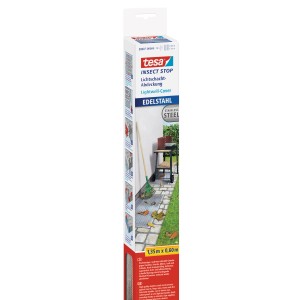 Tesa Lichtschachtabdeckung aus Edelstahl, 1,35m x 0,60m, zum Schutz vor Laub und Ungeziefer.