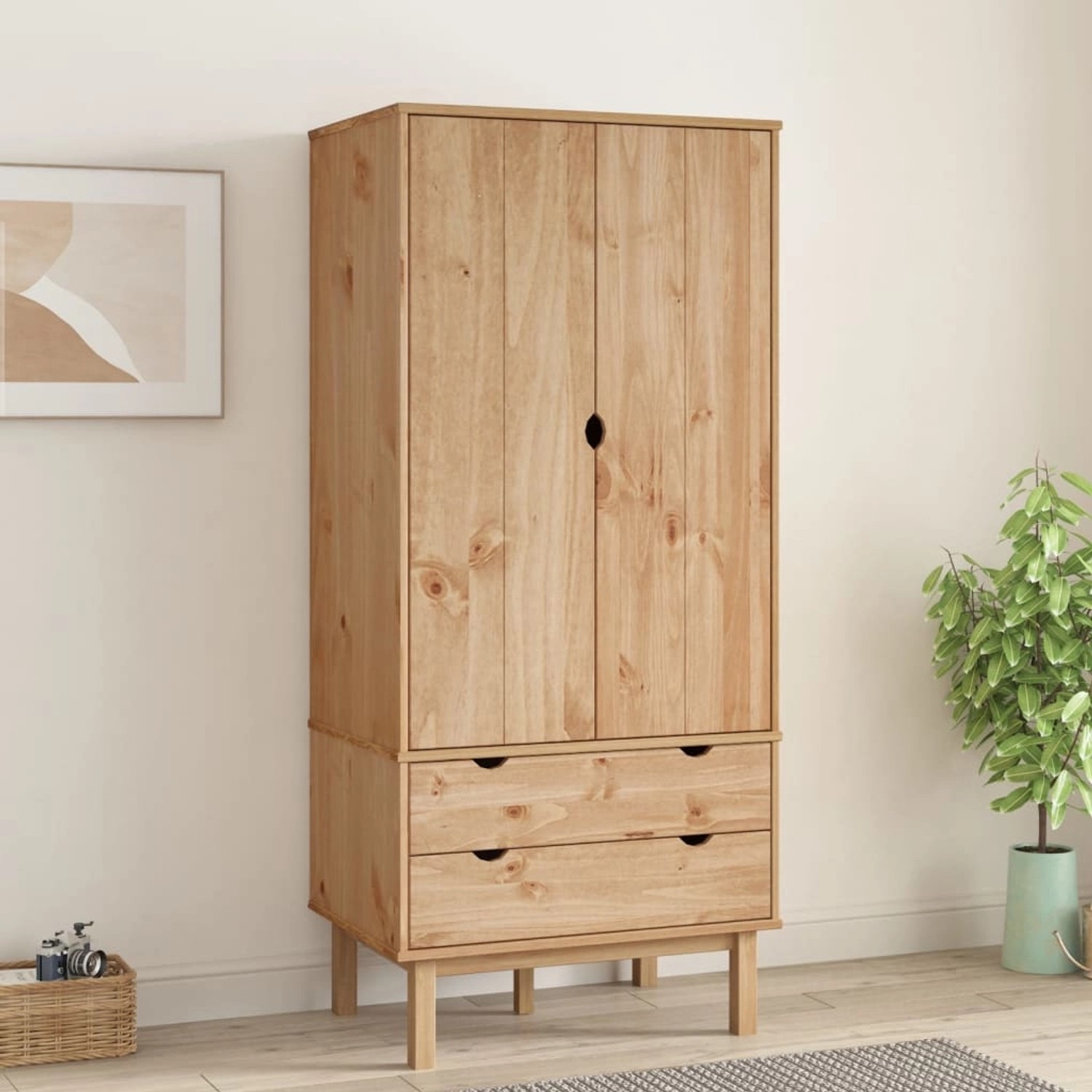 vidaxl kleiderschrank otta 76,5x53x172 cm massivholz kiefer kaufen