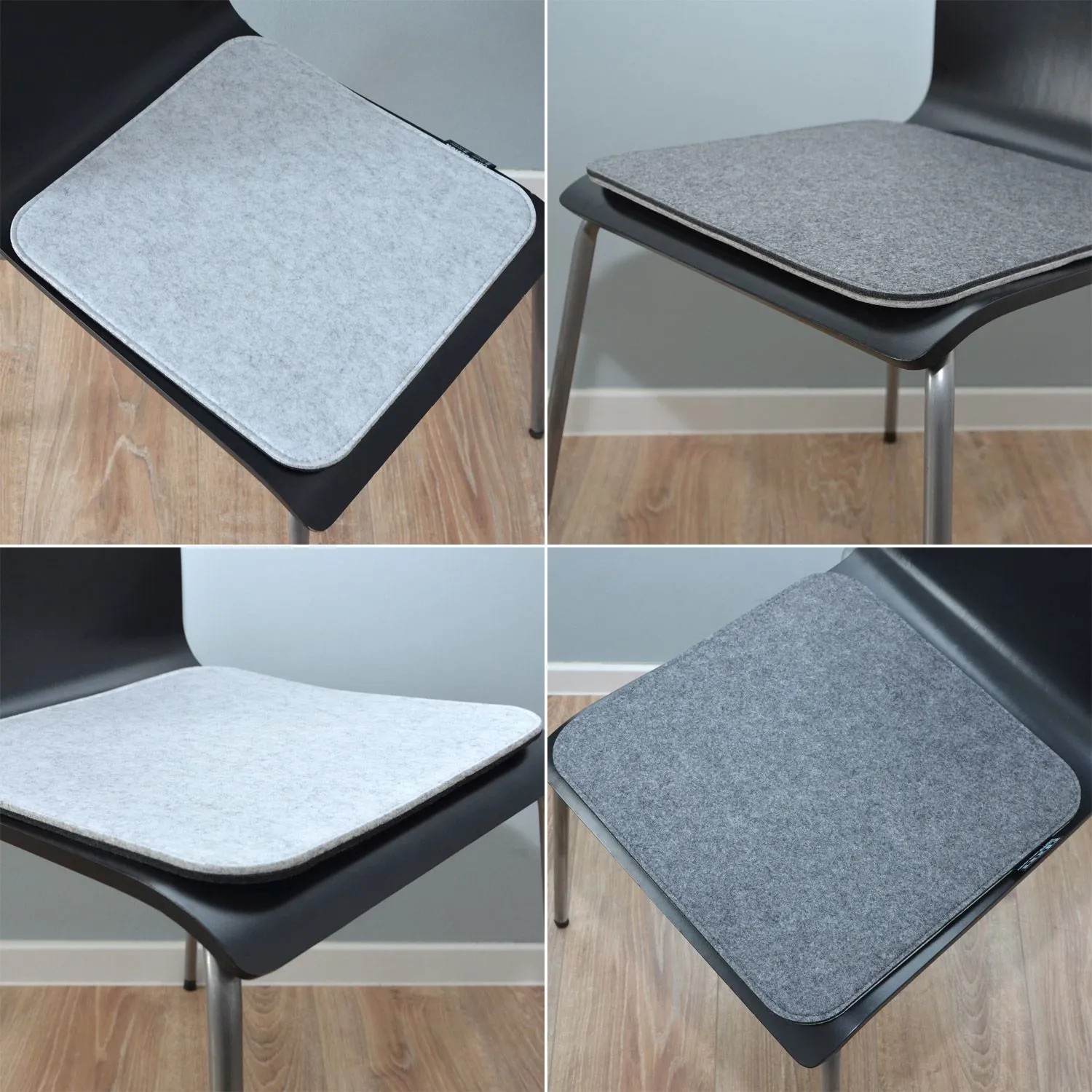 DuneDesign Sitzkissen Filz 4er Set quadratisch 35 x 35 cm Grau kaufen bei OBI