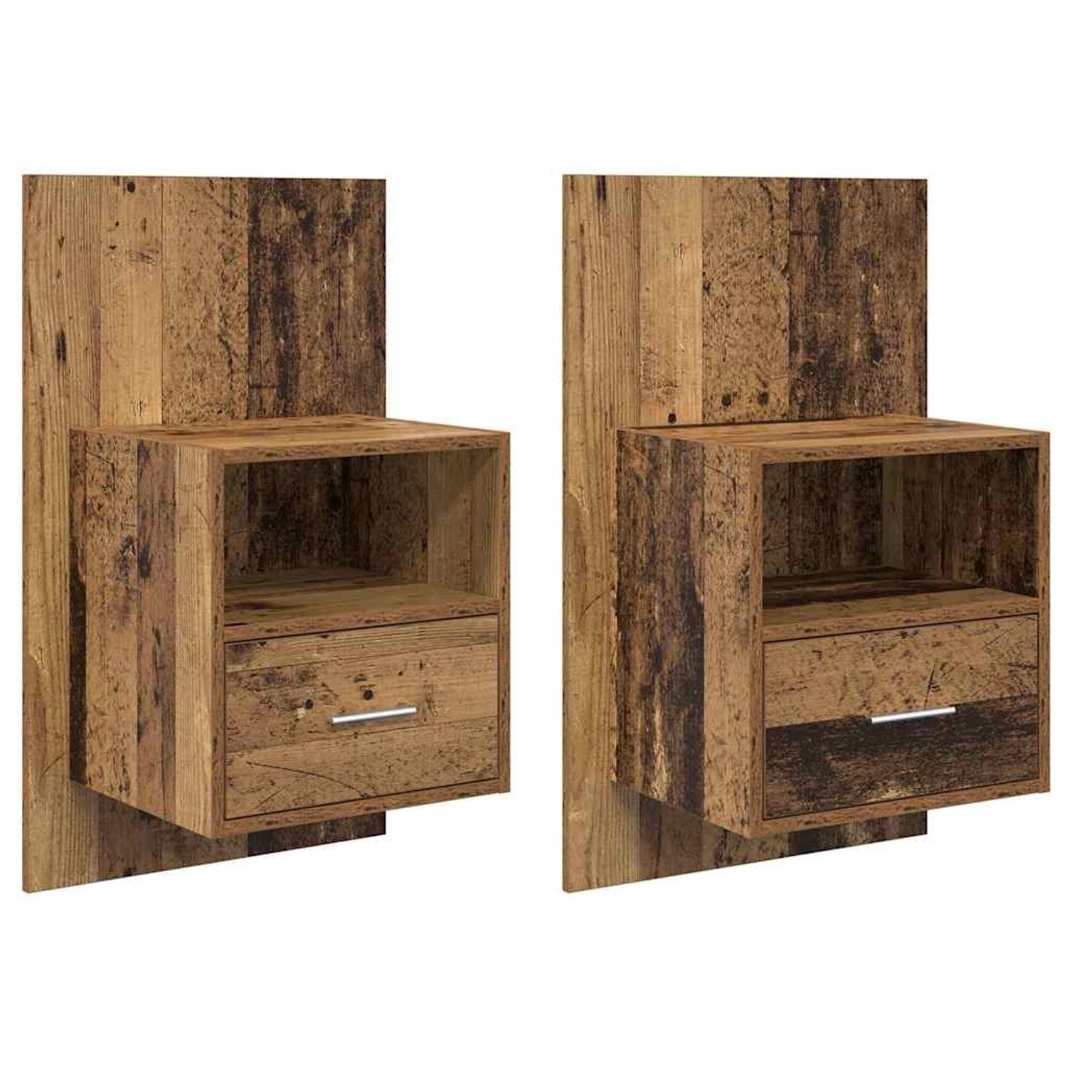 vidaXL Bettschrank 2 Stk Altholz 48,5 x 32,5 x 80 cm Holzwerkstoff 880495 günstig online kaufen
