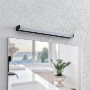Moderne Lindby LED Bad Wandleuchte Ulisan, schwarz, aus Aluminium, spritzwassergeschützt.
