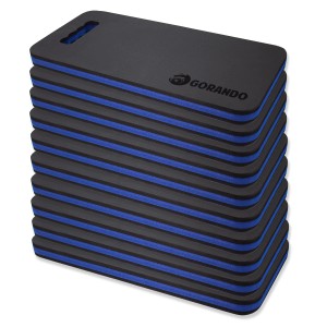 10er Set Gorando Premium Kniekissen, blau/schwarz, für Garten, Haus und Werkstatt.