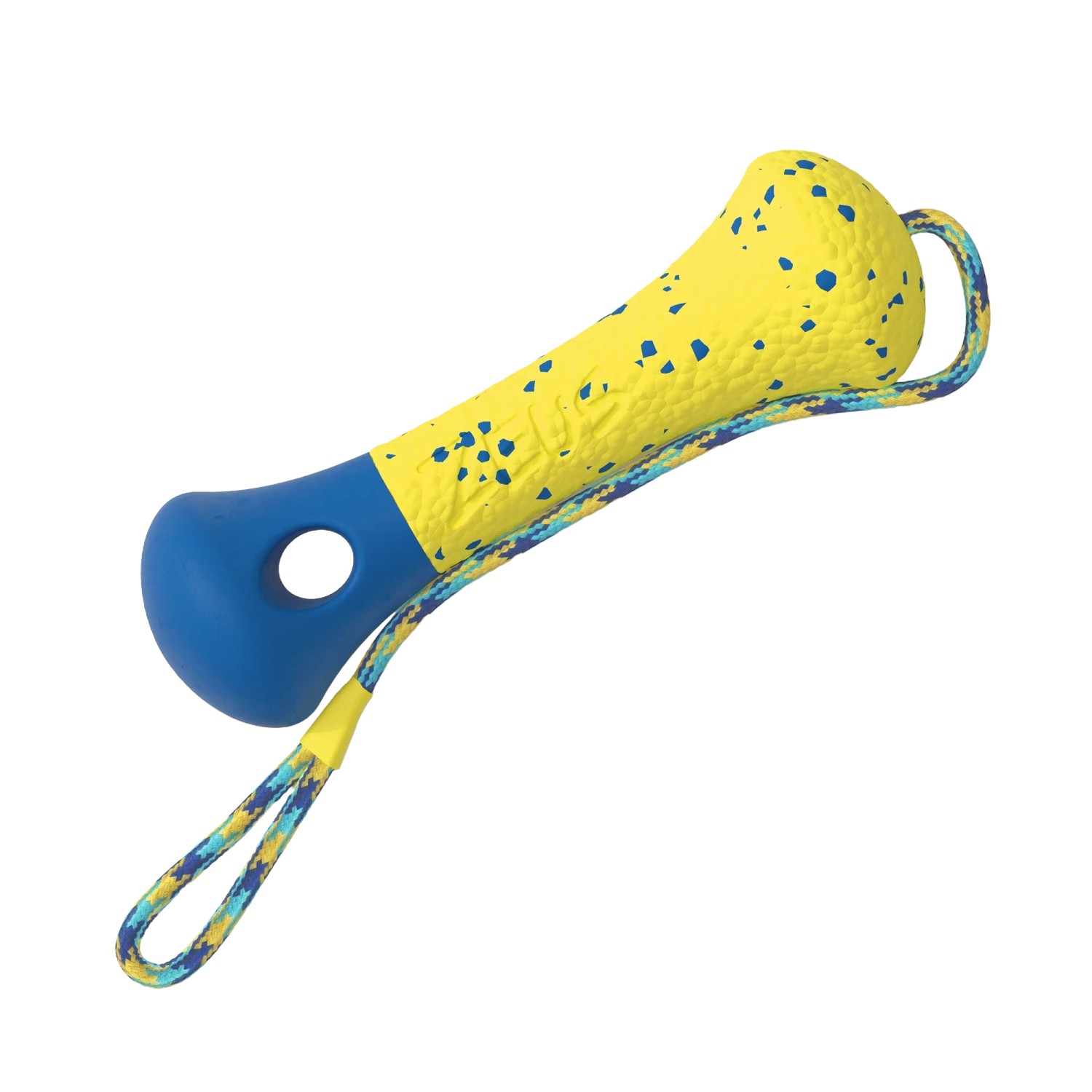 Zeus Hundespielzeug Nitro Boje mit Seil und Gewicht 26 cm Gelb-Blau