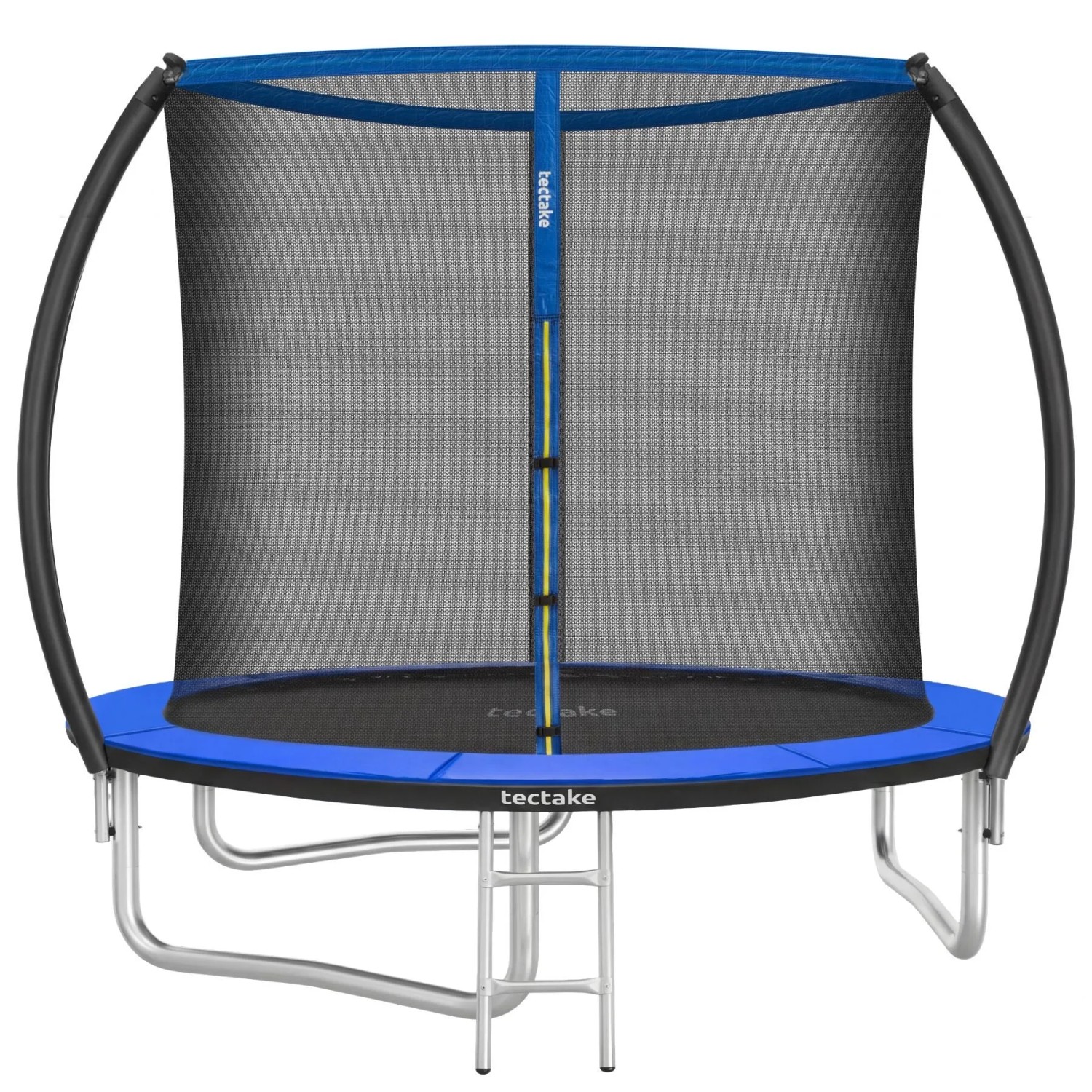 Tectake Trampolin Jumpy Ø 244 cm  Gs Zertifiziert Mit Sicherheitsnetz  260 x 260 x 250 cm Schwarz Blau