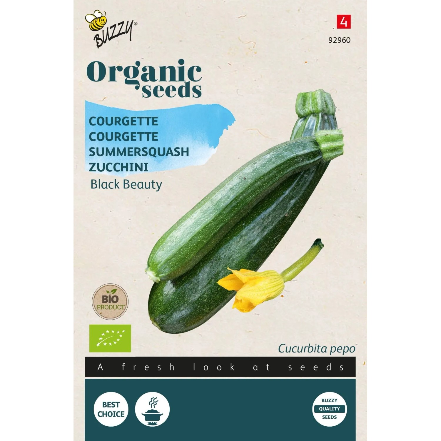 Buzzy Organic Zucchini Black BeautyBio SamenCa. 2 gr