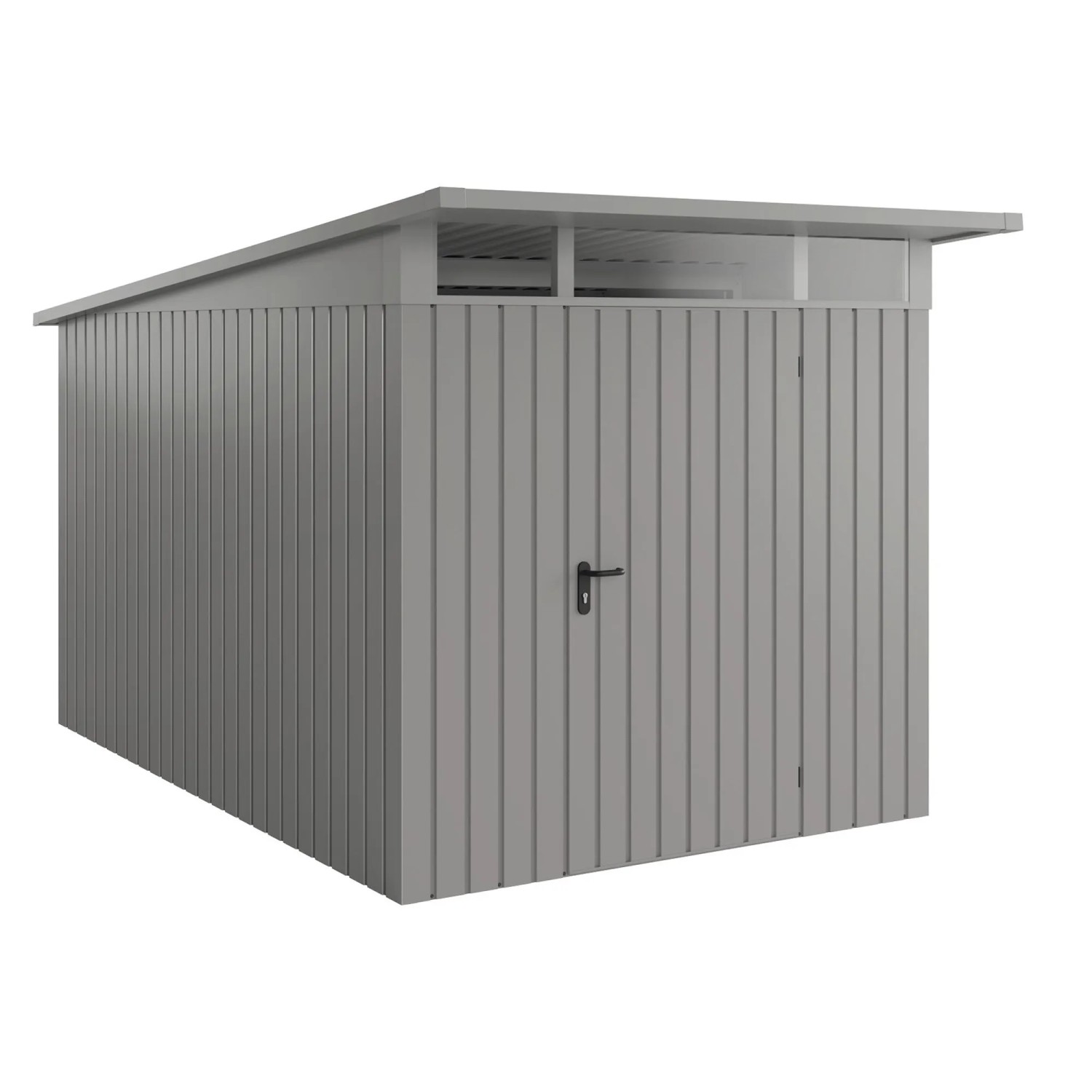EcoStar Gerätehaus Euroline Pultdach 229 cm x 358 cm Graualuminium 1-flg.