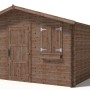 Imprägniertes Altanka Gartenhaus Gerätehaus 4x3m aus Holz mit Fensterläden.