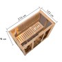 Karibu Sauna Vaira 2 mit Ganzglasfront, naturbelassen, inkl. Maße. Ideal für entspannende Saunagänge.