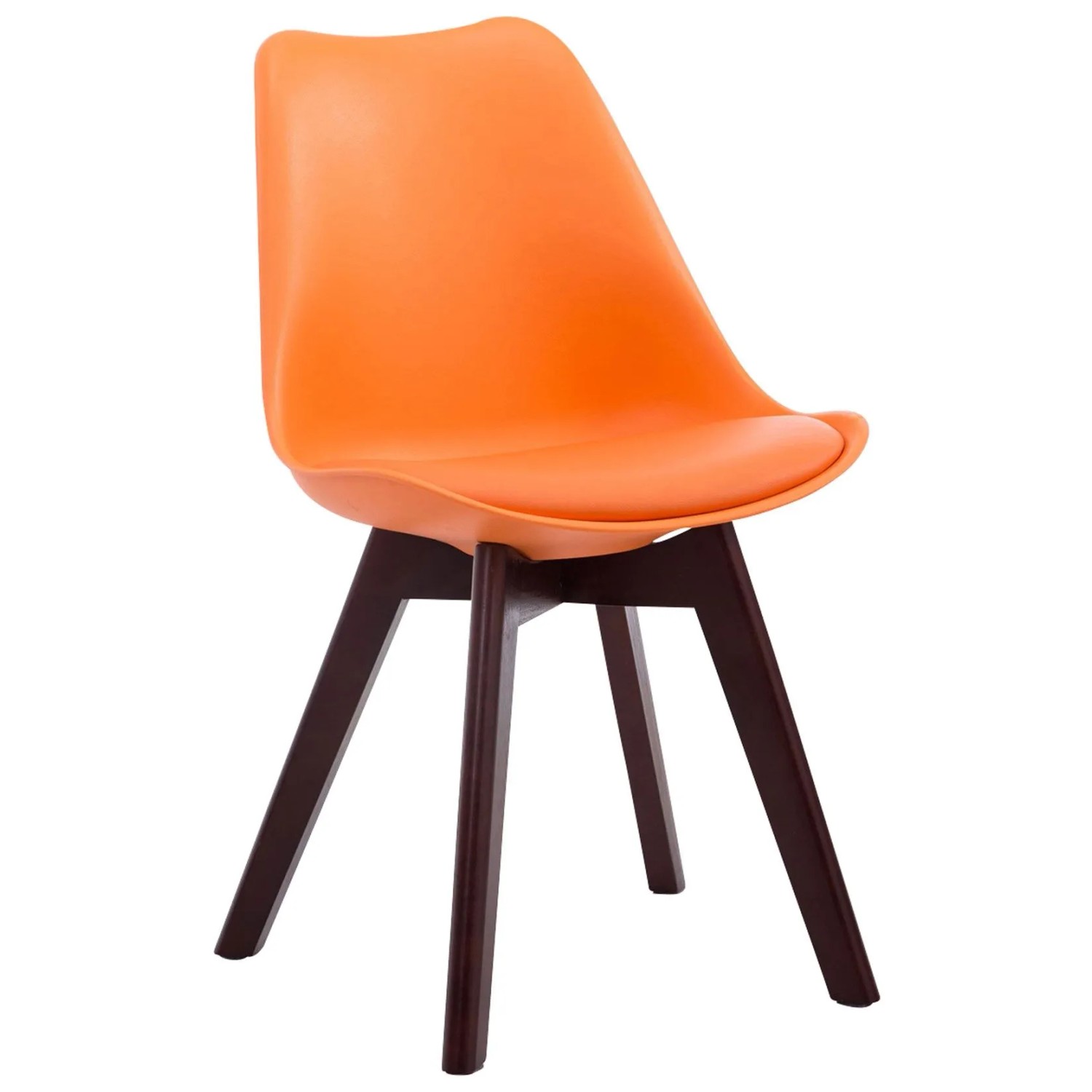 CLP Besucherstuhl Borneo V2 Kunstleder Orange/Walnuss