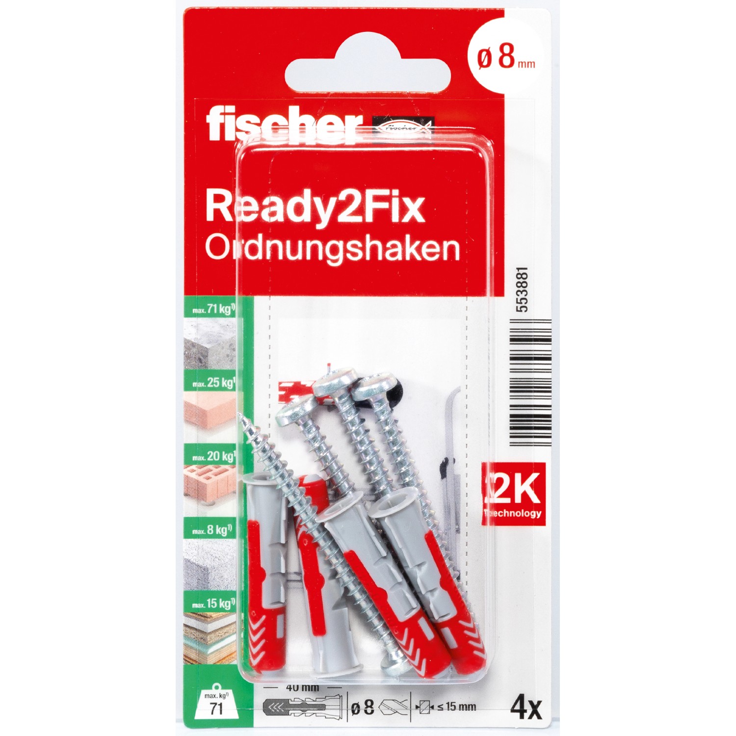 Fischer Montageset Ordnungshaken K