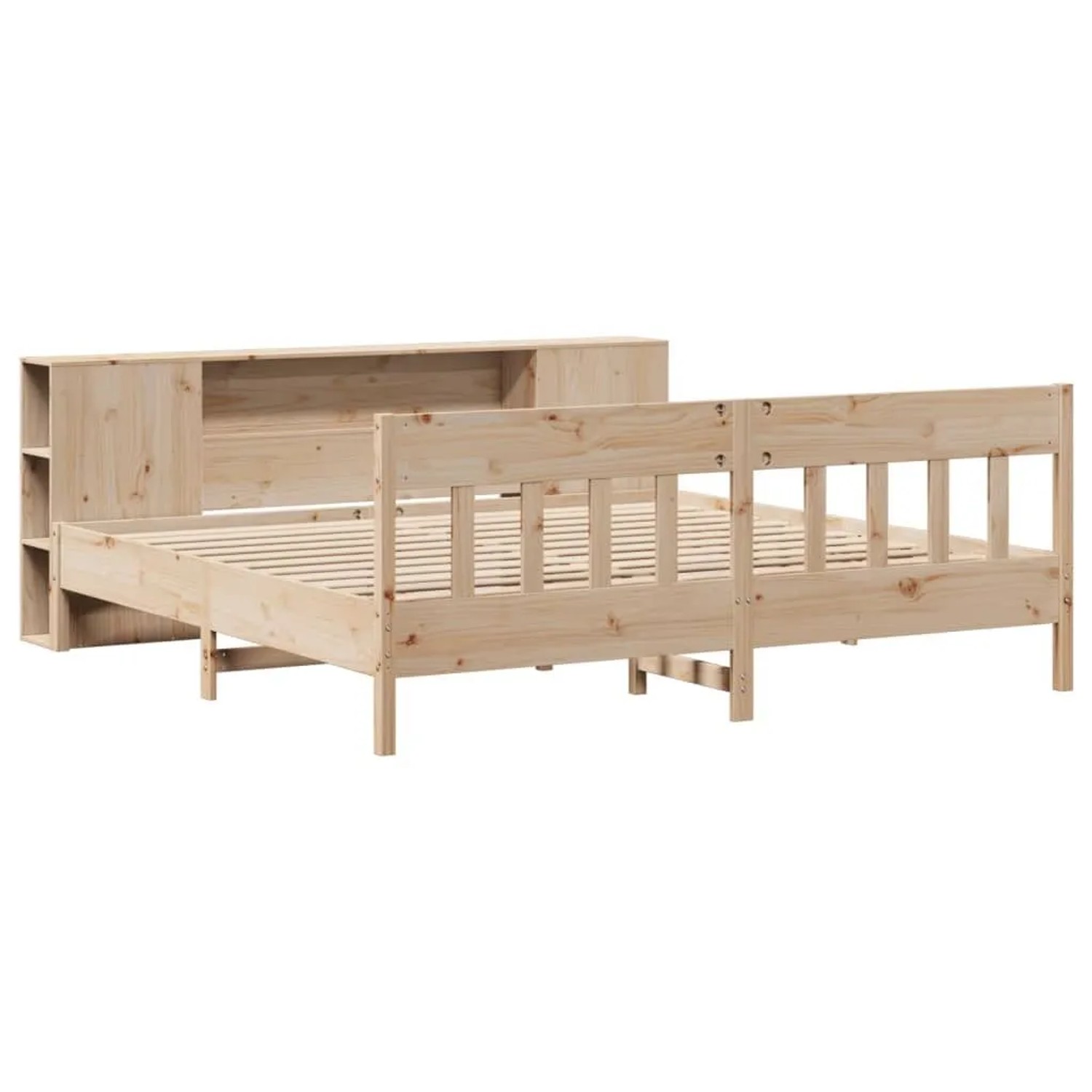 vidaXL Massivholzbett mit Regal ohne Matratze 180x200 cm Kiefer 3323173 günstig online kaufen