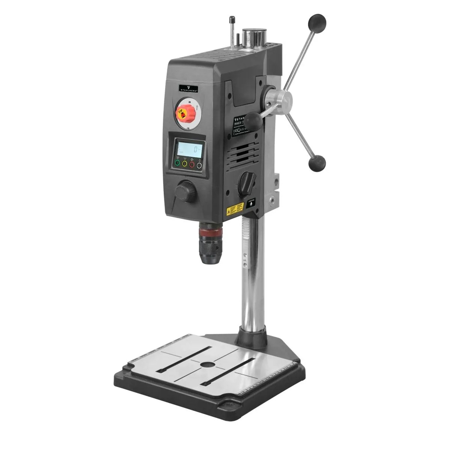 STAHLWERK Tischbohrmaschine 800 W 200- 2.500 U/min Standbohrmaschine mit Laser