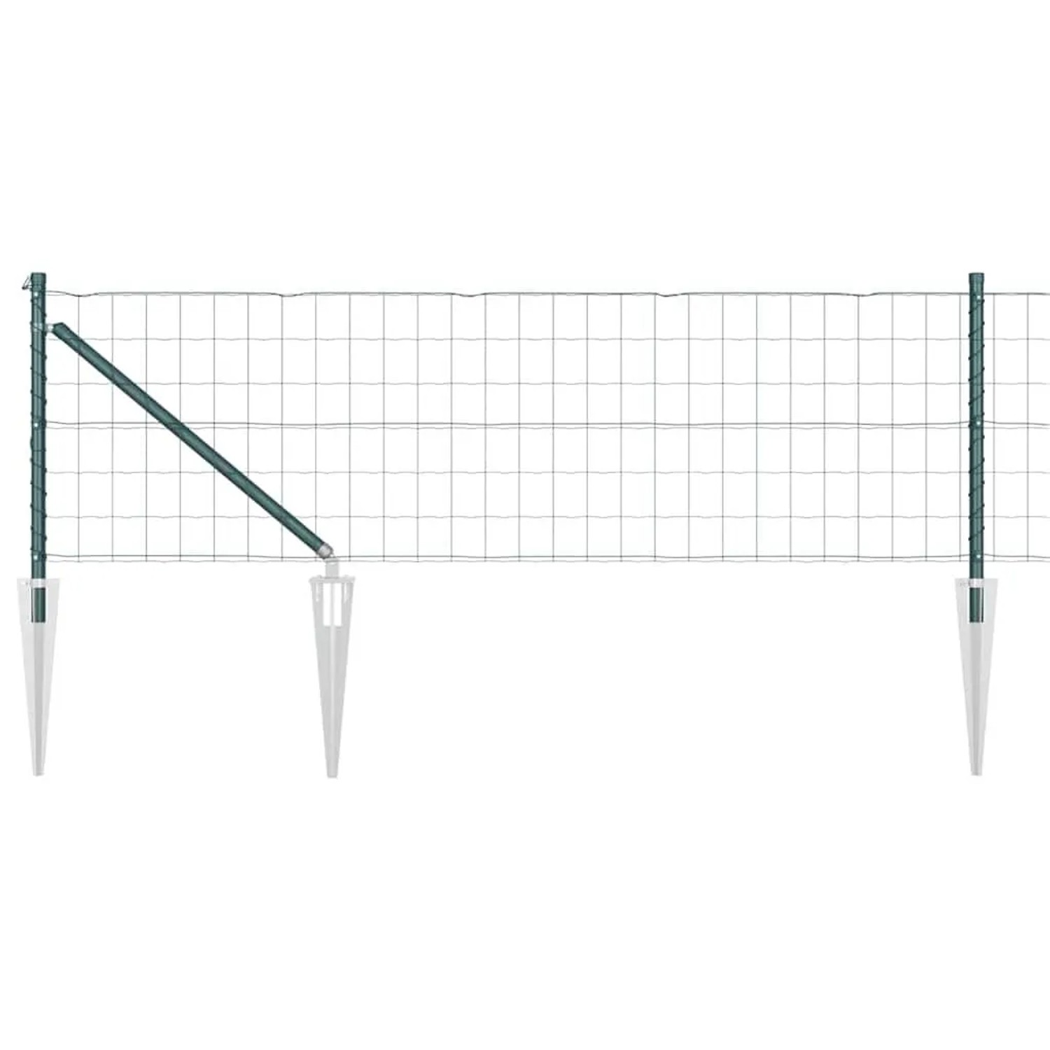 vidaXL Zaun mit Pfosten Grün 0,4 x 10 m Stahl und PVC 3350560