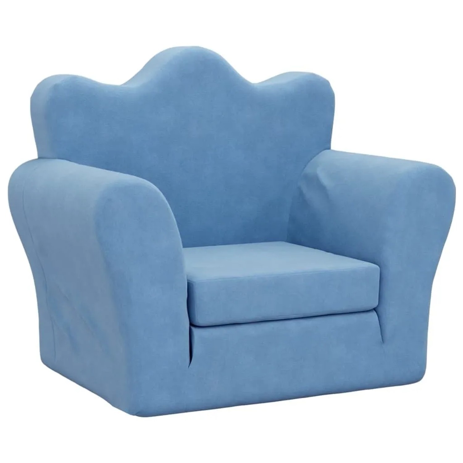 vidaXL Schlafsofa für Kinder Blau Weich Plüsch 357056