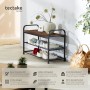 Tectake Schuhregal Southampton Industrial Style Holz und Stahl 91 x 36 x 55 cm Industrial Holz Dunkel Rustikal_2