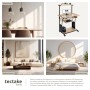 Tectake Schreibtisch Fife im Industrial Style mit Holz und Stahl, Eiche Sonoma Dekor.