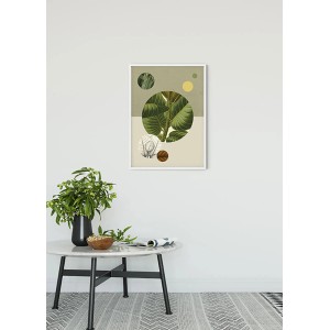 Komar Wandbild Green Structure, 50x70 cm, mit Pflanzenmotiv und geometrischen Formen.