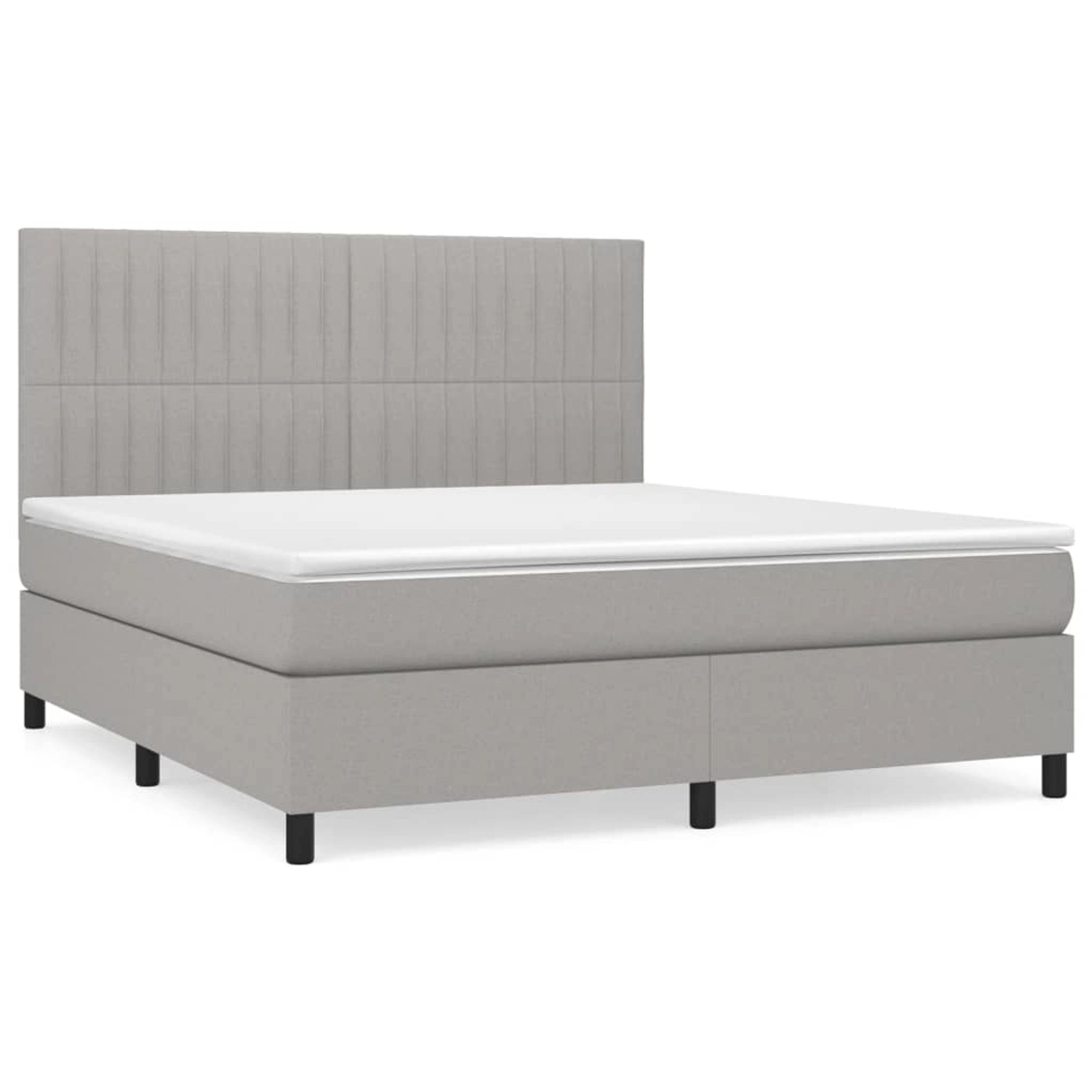 Thumbnail - vidaXL Boxspringbett mit Matratze Hellgrau 160x200 cm Stoff1398268