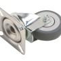 Apparate-Lenkrolle mit Platte, Ø 50mm, 45kg Traglast, Gummirad.