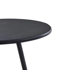 Schwarzer vidaXL Bartisch mit runder MDF-Platte und Metallbeinen, 60x107,5 cm.