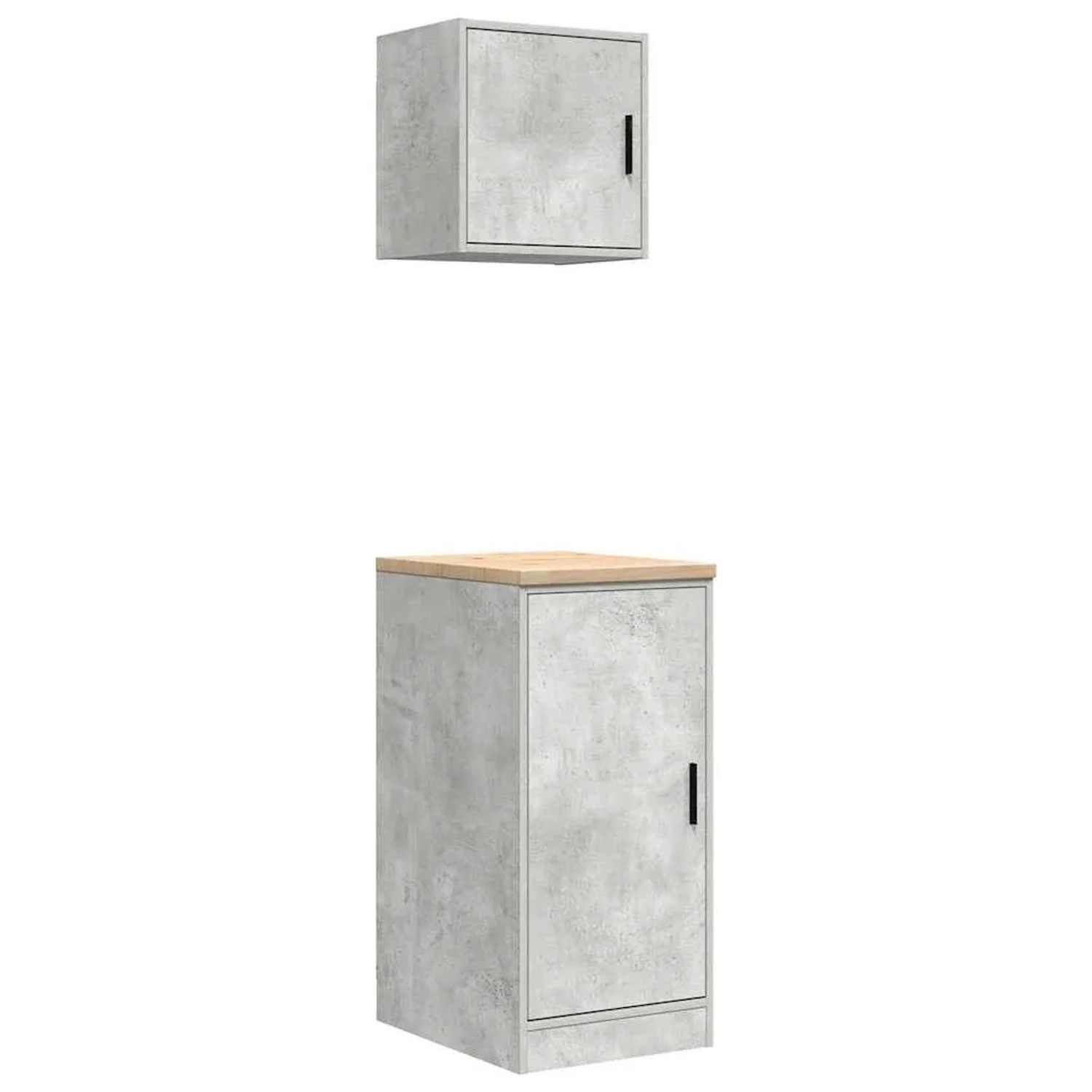 vidaXL Garagenschränke 2 Stk Betongrau Holzwerkstoff 3328299