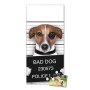 Banjado Magnettafel mit Hundemotiv "Bad Dog Jack Russel", silberne Magnetwand für Notizen und Fotos.