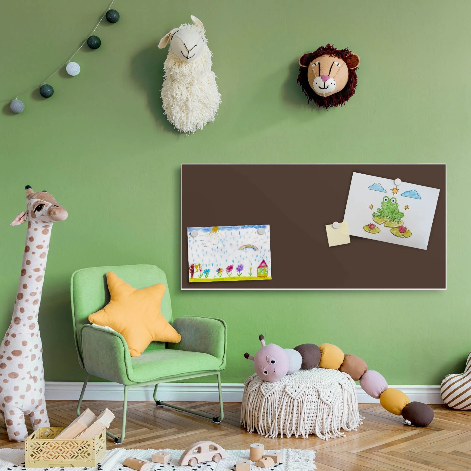 Banjado Magnettafel 30x75 Cm – Magnetwand Aus Metall Mit Surf Beach Motiv, Inkl. 4 Magneten & Montageset Für Küche/Büro