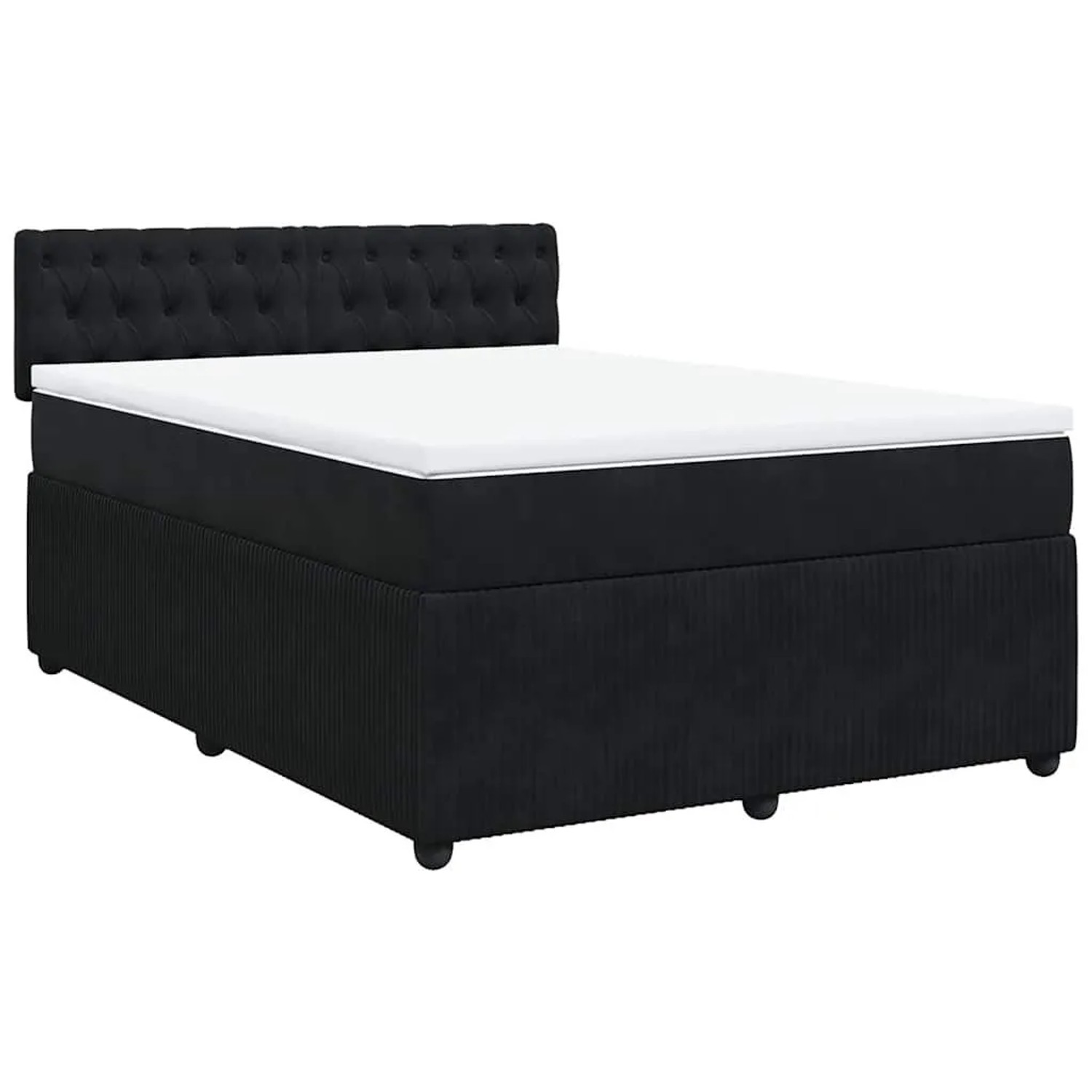 vidaXL Boxspringbett mit Matratze Schwarz 160x200 cm Samt 3290090 günstig online kaufen