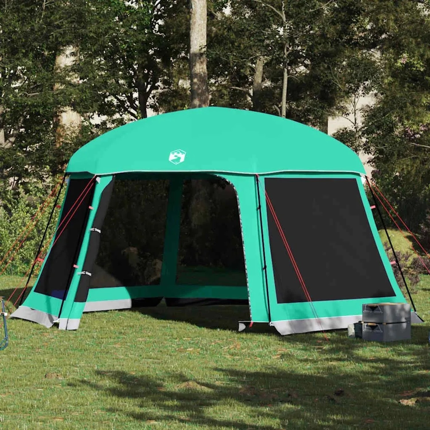 vidaXL Poolzelt mit Abnehmbarem Überzelt Netzwänden Meergrün 512x458cm 4100626_2